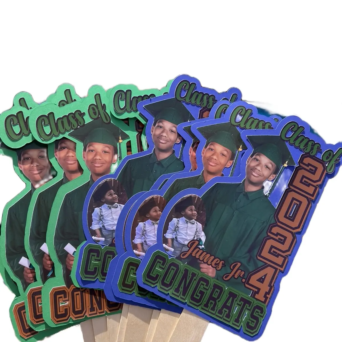 Personalized Graduation Fan - Customizable Gift for Graduates set of (5)