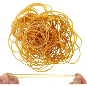 120 count Heavy-duty Rubber Bands, Large Latex Rubber Bands, Thick Elastic Rubber Wrapping Bands for Office Tie Up Garbage Bag Notebook File Packing (Yellow 3.8in Long)