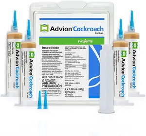 Advion Cockroach Gel Bait, 4 Tubes x 30-Grams, 1 Plunger and 2 Tips, German Roach Insect Pest Control, Indoor and Outdoor Use, Roach Killer Gel for American, German and Other Major Cockroach Species