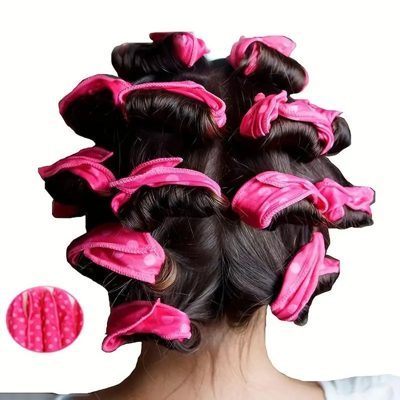 10 PCS Heatless Curling Set - Heatless Hair Curler To Sleep In, Heat Free Curls, Frizz-Free, Soft Curls for All Hair Types, Pink Color