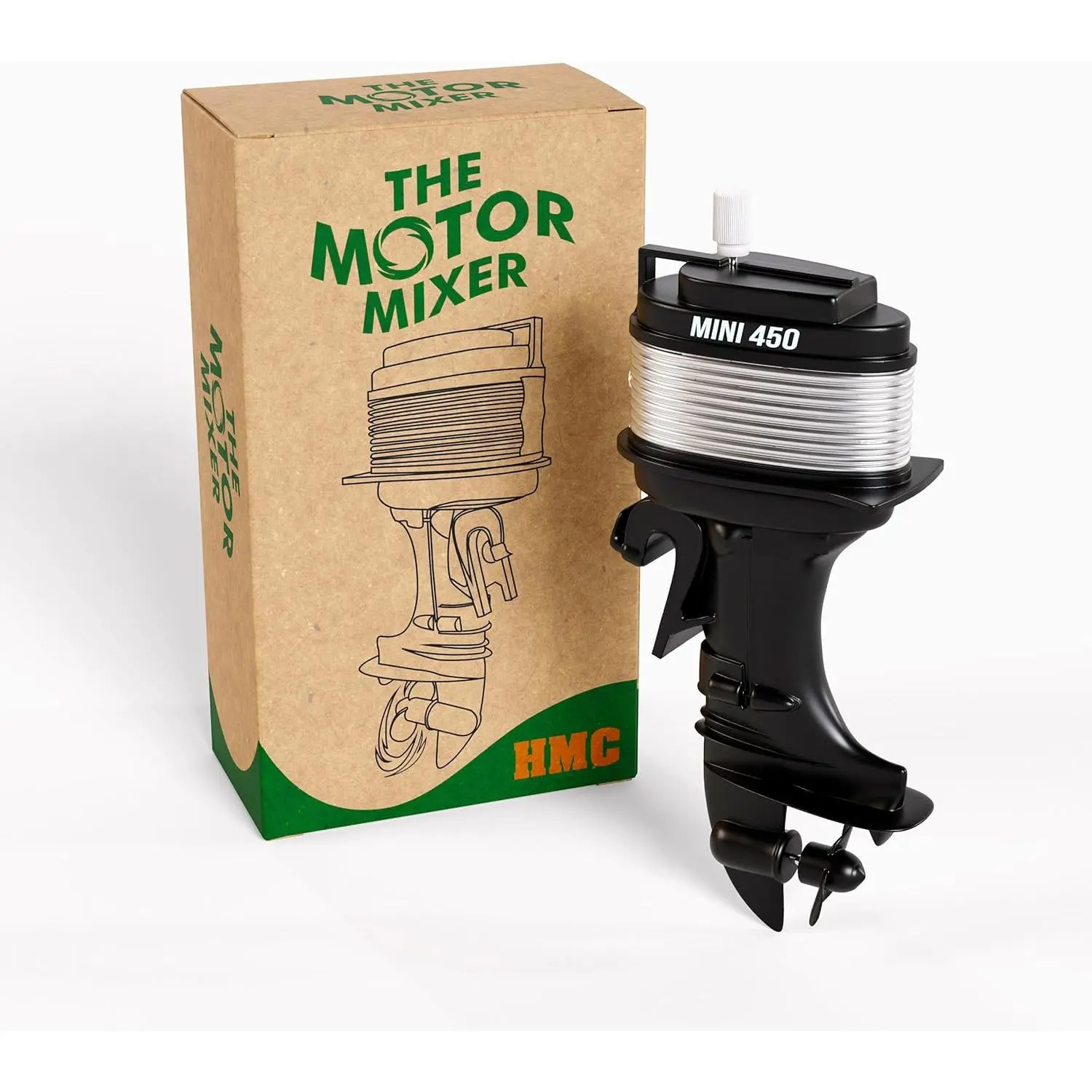 The  Mixer by HMC - Novelty Boat  ffee Mixer Wind-Up Outboard Mini Boat  Stirrer  Beverage Works with Cups, Mugs, & Glasses -  Drink Mixing Gadget