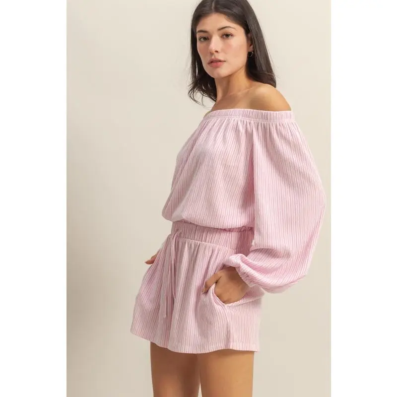 HYFVE Off Shoulder Top and Shorts Set