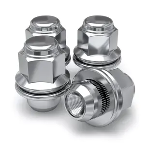 M12x1.50 Chrome Factory Style Lug Nuts For Toyota,Lexus,Kia,Genesis-Med Mag With Washer-Carbon Steel for Durable Construction & Easy Installation-5307-4 ( 4 Pack )