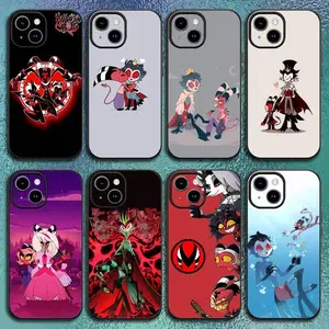 Helluva Boss Stolas Blitzo Phone Case Dark Cartoon Aesthetic Black Soft Protective Cover Compatible with iPhone 11-17 Pro Max/Plus and Samsung Galaxy S22-25