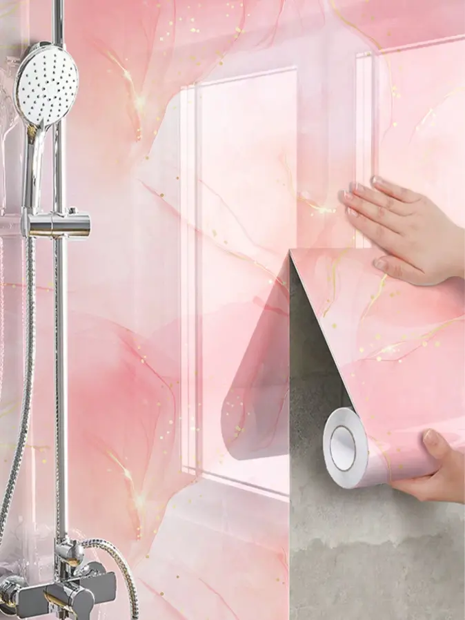 Marble Peel & Stick Contact Paper Roll – Self-Adhesive Decorative Covering for Bathroom Walls, Floors, Shower Areas & Home Decor
