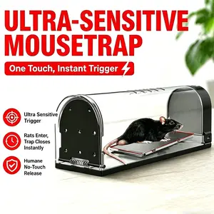 Reusable Rodent Catcher, No-Kill Mouse Trap – Large, Eco-Friendly ABS, Safe for Home, Yard & Garage, Mousetrap