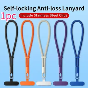 Adjustable Phone Lanyard, Universal Mobile Wrist Strap, Durable High-End Braided Outdoor Hanging Chain, Short Style Accessory, Phone Chains, Phone Accessories, Nylon Strap