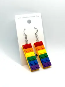 Lego Rainbow Earrings