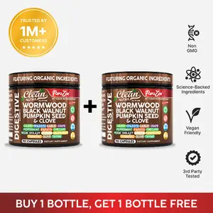 Clean Nutra BOGO | Wormwood, Black Walnut, Clove & Pumpkin Seed for for Organic Gut Health - ParaZen Clean Nutra BOGO | Wormwood, Black Walnut, Clove & Pumpkin Seed for for Organic Gut Health - ParaZen