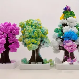 Mini Christmas Tree Magic Growing Kit, DIY Paper Crystal Science Learning Set, Colorful Ornament Decoration, Perfect for Holidays & Parties