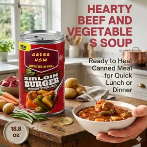 Campbell’s Chunky Beef Style Soup with Vegetables, Easy Serve Canned Meal, Rich Broth Flavor, 18.8oz