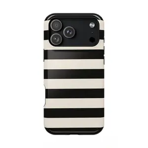 Black White Striped Phone Case, Monochrome Tough iPhone Case iPhone Case Compatible with iPhone 15 16 14 17 Pro Max 13 12 11 XR AIR XS Plus Cute Soft Silicone Drop Protection Rugged and Durable gift for her men's cool gadgets