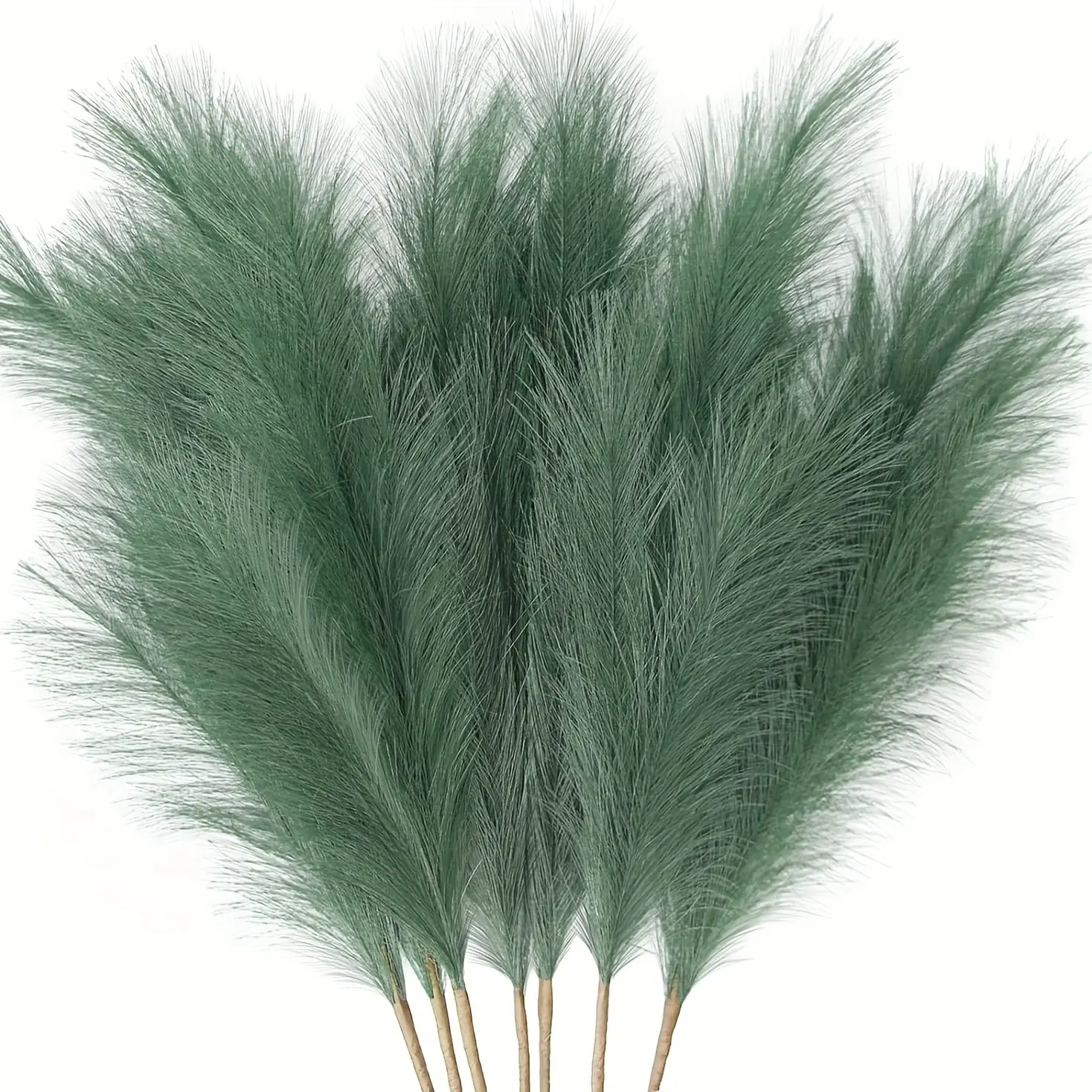 12pcs Sage Green Boho Faux Pampas Grass, Artificial Plants, Decorative Fake Plants, Ideal for Vase Filler, Home Decor, Wedding Floral Arrangements, Festival Accents, Thanksgiving, Weddings, Fluffy & Realistic Design, Maintenance-Free Artificial Material