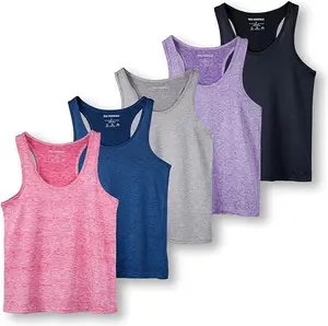 Real Essentials Women's Premium Performance Racerback Tank Top Dry-fit Athletic Yoga -Pack Of 5