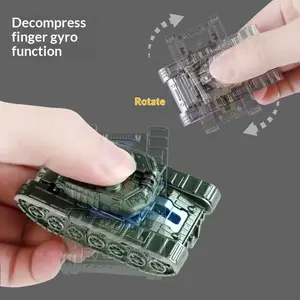 Best Selling Transforming Tank Robot Finger Gyroscope Mech Tank Fidget Toy, Kids Educational Stress Relief Small Toy, Fun Gift