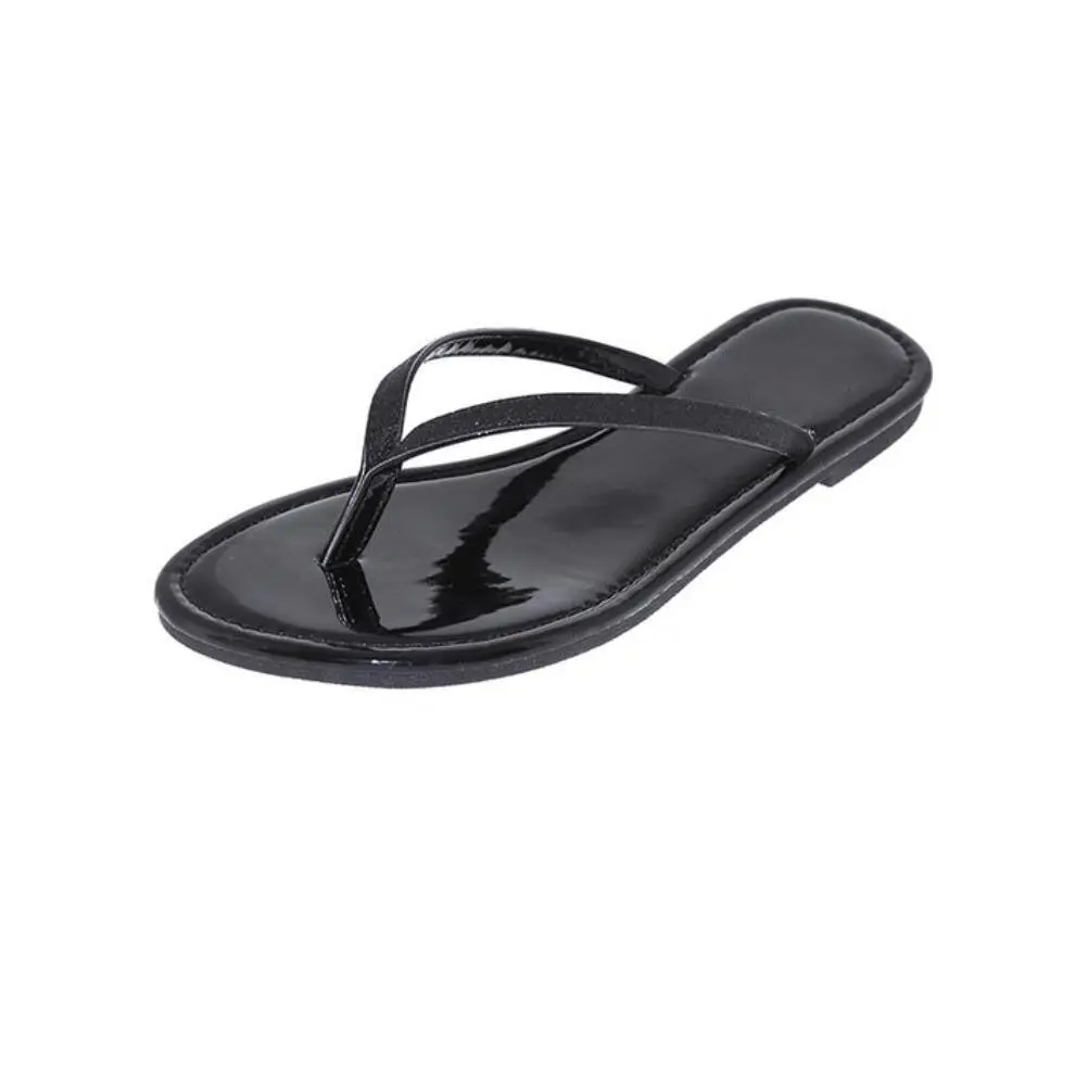 Ava Black Thong Flat Sandals-*FINAL SALE