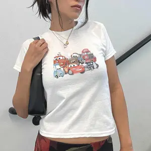 [Sale Up To 30%] Cars top, cars movie crop, lighting mcqueen Baby Tee, cars cars 2 movie shirt, cars Vintage gift size 30x36 Navy tshirt_1