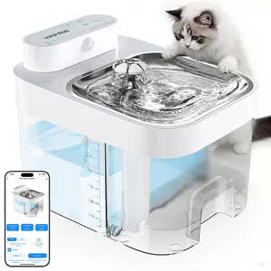 HAPAW 2026 Latest Cat Water Fountain with 2.4G Wi-Fi APP Control 5000mAh Battery Separated Clean & Waste Water No Filter Plug-in Automatic Dispenser,Dealsforyoudays