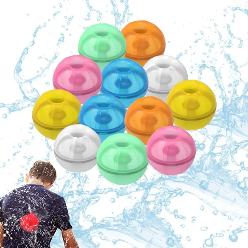 12-Pack Reusable Magnetic Water Balloons for Kids - Donut Shaped Pool Toys, Quick Fill, Leakproof, Leaks-Resistant Safe Water Play Accessories