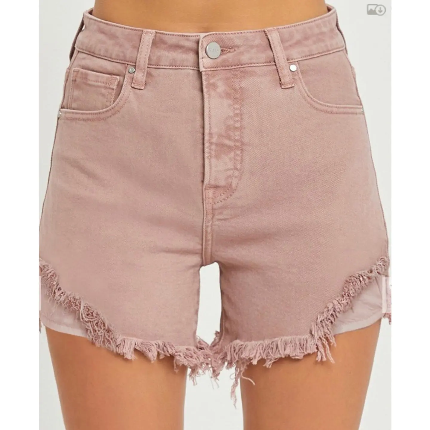 RISEN MAUVE FRAYED SHORTS RISEN MAUVE FRAYED SHORTS