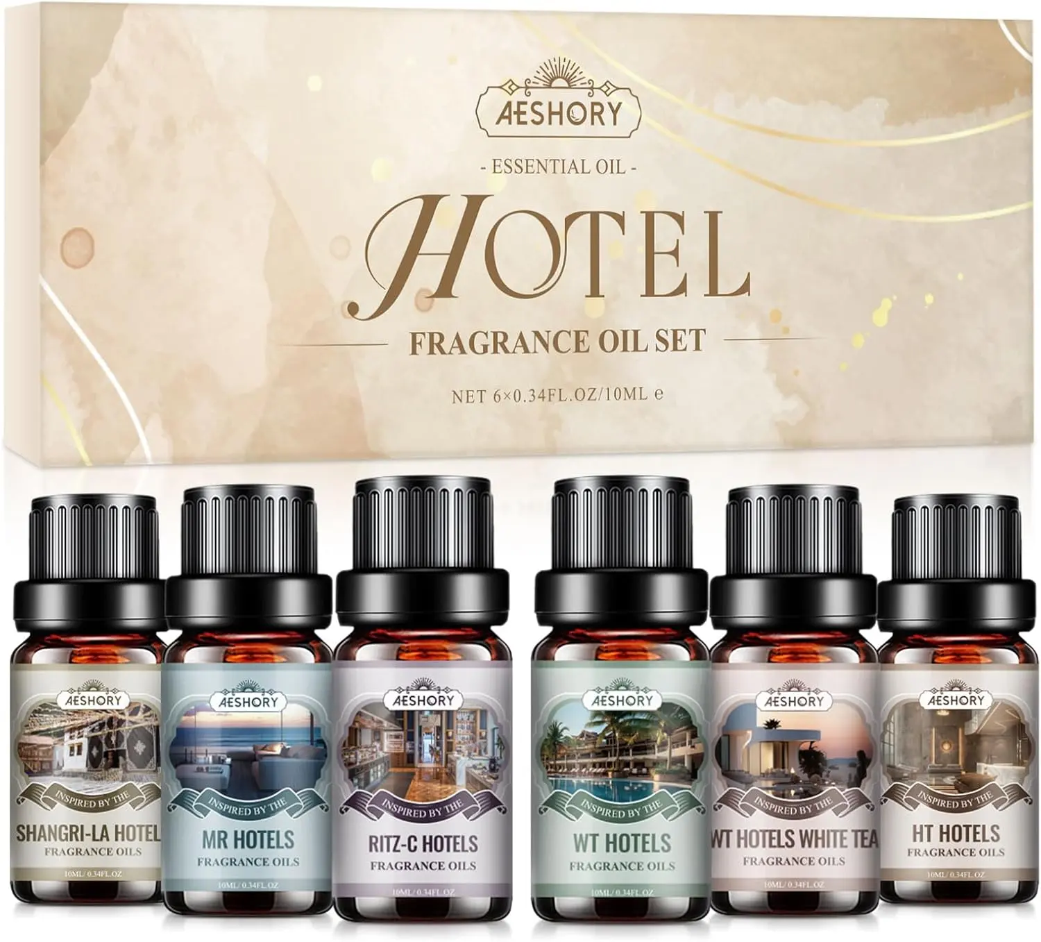 Revive Essence-Essential Oils Set - 6Pcs*10ML Aromatherapy Essential Oil Kit for Diffuser, Humidifier, Aromatherapy, Massage, Soap, Candle Making (10mL) Healthcare Wellness Ideal for Birthday, Thanksgiving, Christmas Gifts