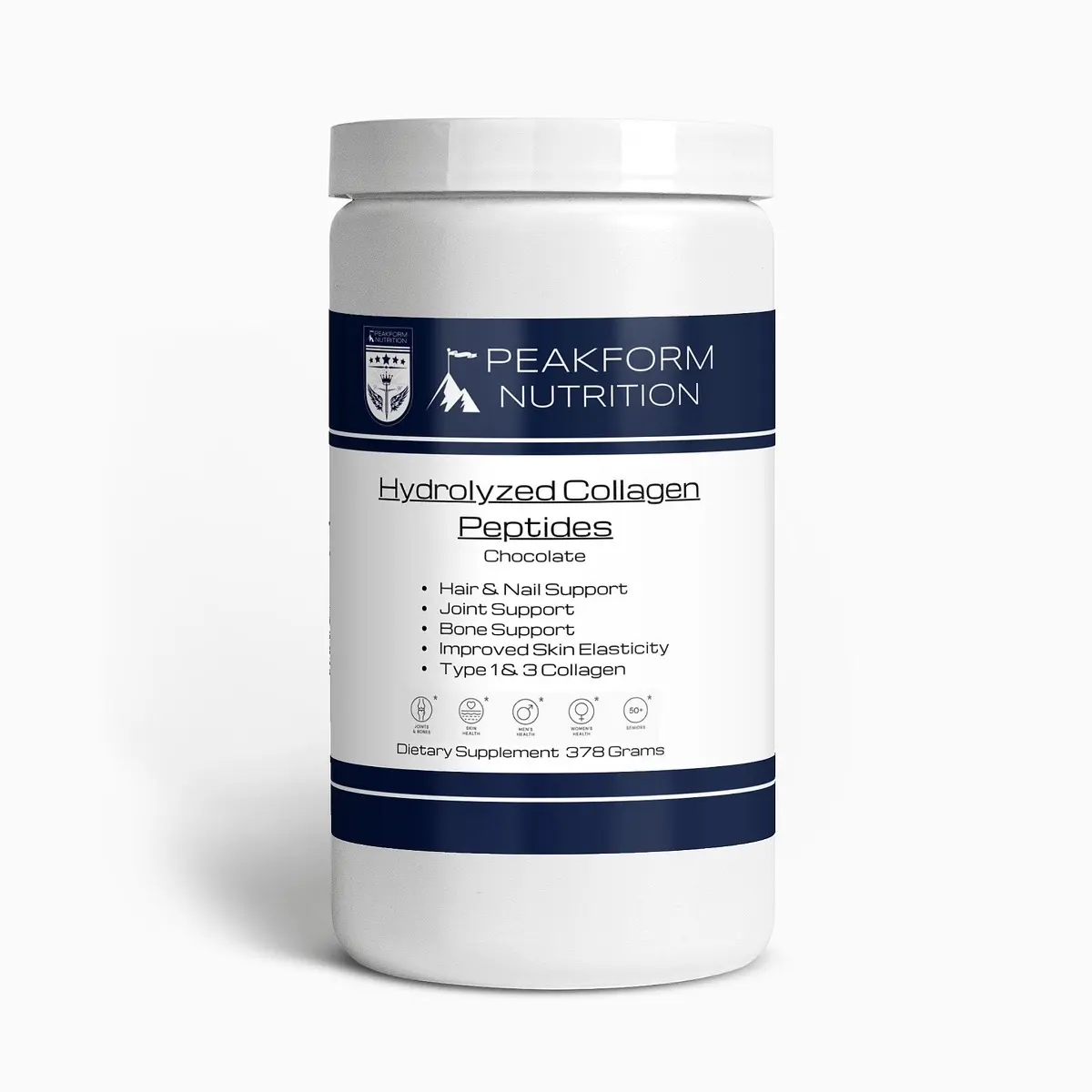 Peakform Nutrition - Grass-Fed Collagen Peptides - Chocolate - Hair, Skin, & Nail Support, Joint Support, Recovery - Collagen Amino Acid Supplements - 14 Servings