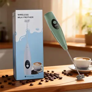 Milk Frother Rechargeable Handheld Electric Whisk Beater USB Rechargeable Frother Mini Drink Mixer Coffee Blender for Cappuccino Frappe Matcha Hot Chocolate Egg