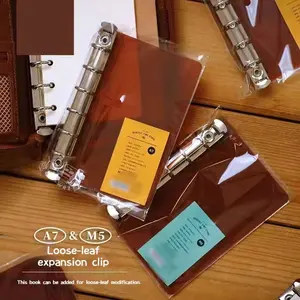 Brown Translucent Binder Clip A7/M5 6holes Loose-Leaf Side Insertion Binder Buckle Agenda Planner School Accessories Supplies