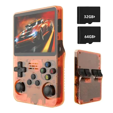WUDS R36S Handheld Video Game Console - 3.5 in High-Resolution IPS Display, 64GB Expandable Memory, Retro USB Pocket Portable Handheld Gaming Console for On-the-Go Gifts