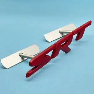 1pc Front Grille SRT Emblem Badge For SRT Hellcat Matte Red Zinc Alloy With Screw