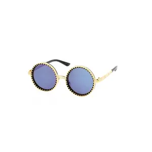 Fashion Culture Women's Steampunk Round Mirrored Sunglasses