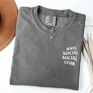 Comfort Colors Anti Social Social Club Shirt, Soft Cotton Unisex Crewneck for Men and Women, Stylish Everyday Tee, Fun Casual Gift for Him or Her