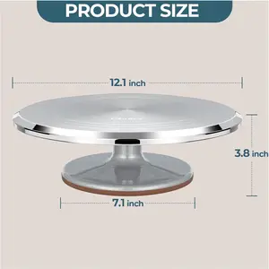 Cake Stand, Ohuhu Premium Aluminium 12''Cake Turntable Decorating Bakery Supplies - BPA-Free Cake Frosting Spinner Spinning Rotating Baking Revolving Lazy Susan Cake Table Turning Decor Gift