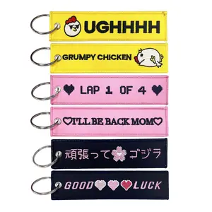 Cartoon Pattern Cross Stitch Keychain, Double Sided Embroidery Keychain, Fashionable DIY Accessories for Backpack Decoration