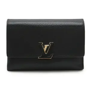 Pre-owned Louis Vuitton Calfskin Small Leather Goods Portefeuille Capucines Compact Tri Fold Wallet