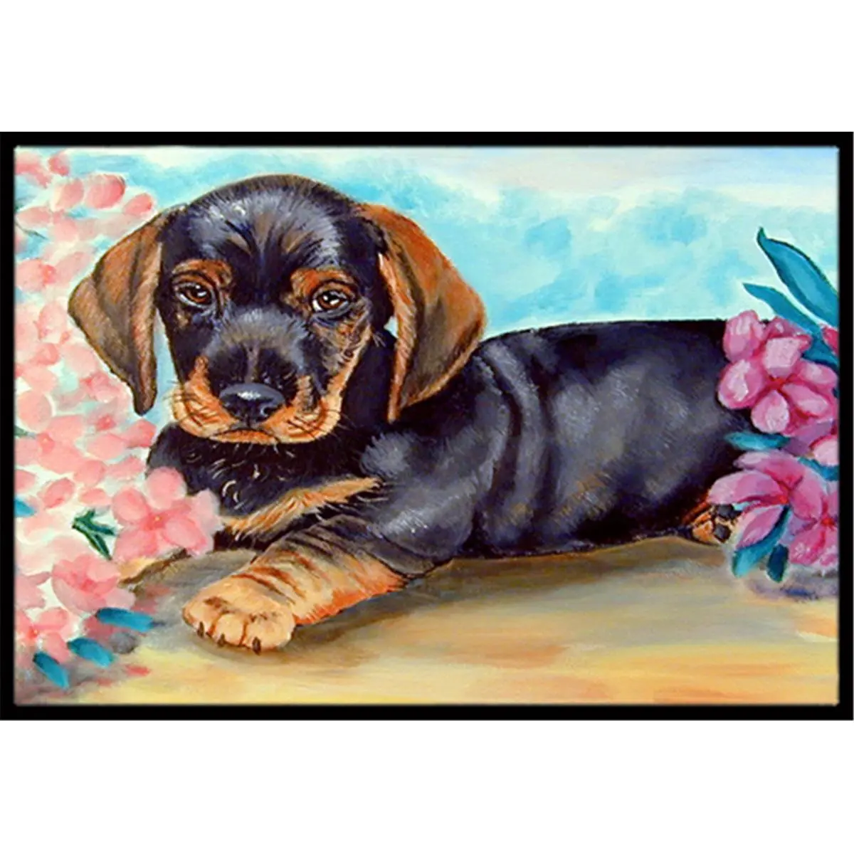 Dachshund Animals-Themed Indoor-Outdoor Mat (18x27 in) - Anti-Skid, Durable, Fade Resistant Household Textile Rug