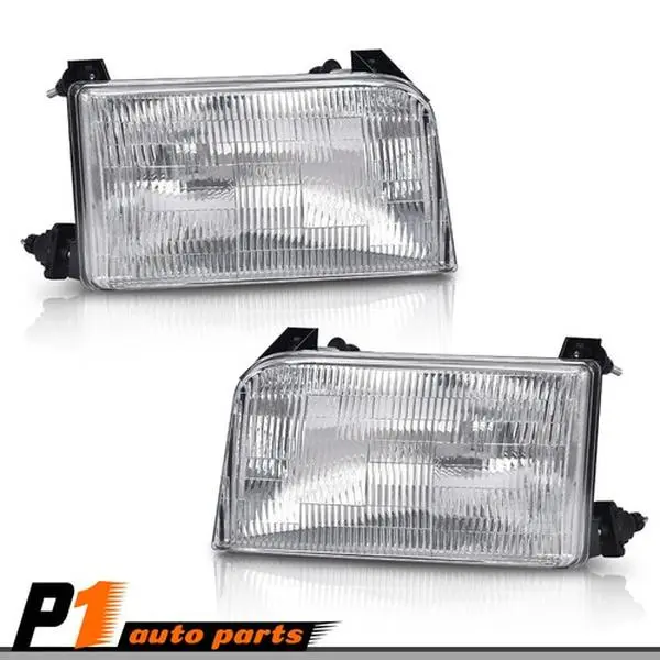 Clear Driver and Passenger Side Headlights Fit For Ford F-150 1992-1997 Halogen