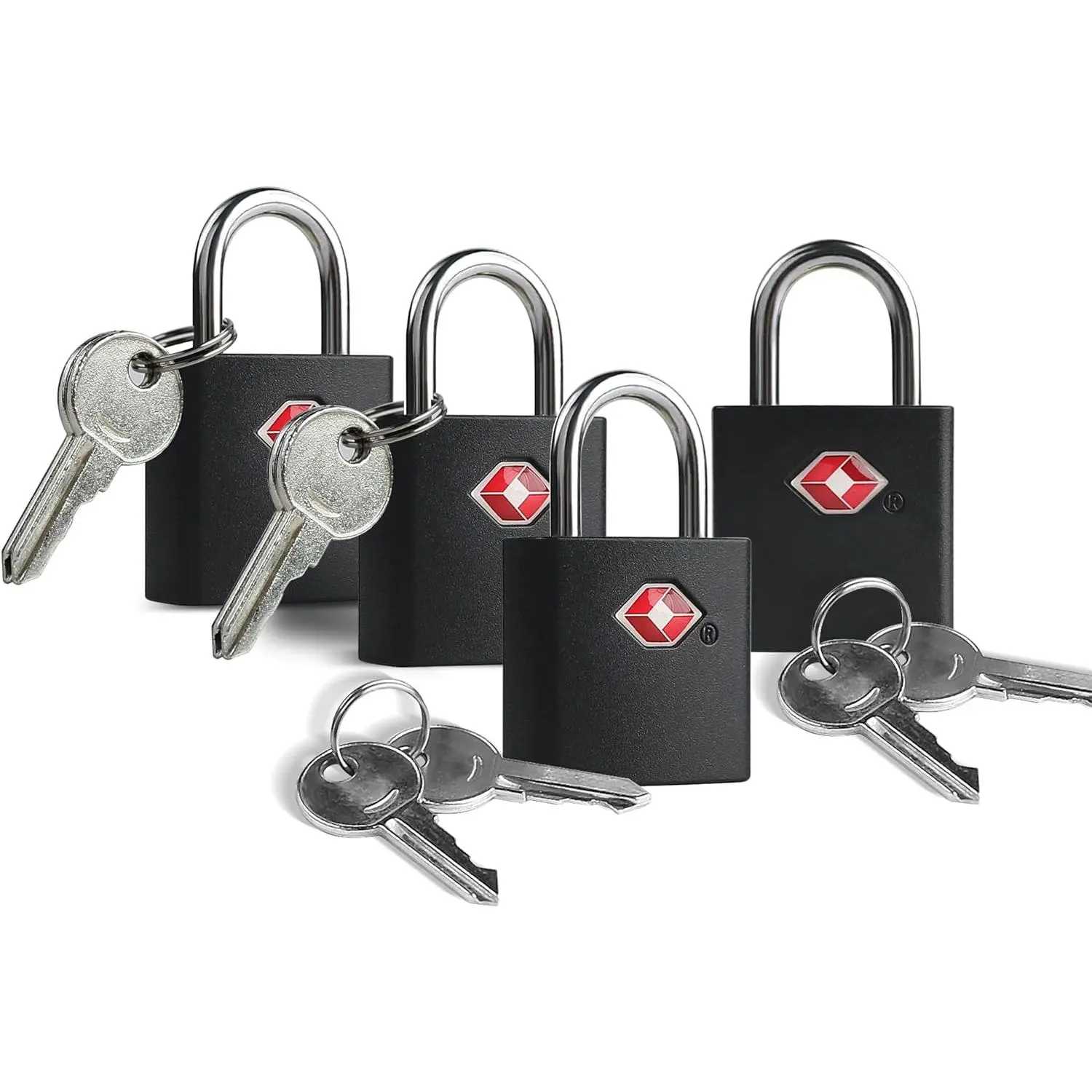 TSA Locks for Luggage with Keys, Suitcase Luggage Locks TSA Approved 4 Pack, Small Padlock with Key, Travel Safe Mini Keyd Padlock for Suitcase, Backpack, Zipper, Bag, Locker, Gun Case