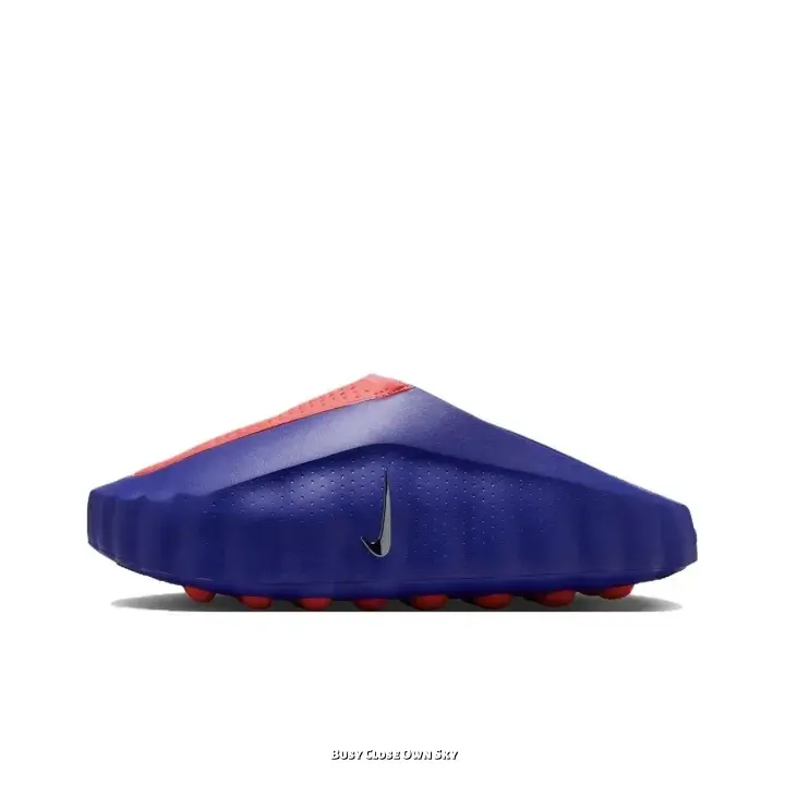 Royal Blue Red Color Block Slip-On Mule Sports Slippers | Street Summer Vibe | Breathable Perforated Upper | Cushioned Sole | Non-Slip Particle Outsole | Men & Women Available | Multiple Sizes | Daily Casual | Pre-Training Footwear