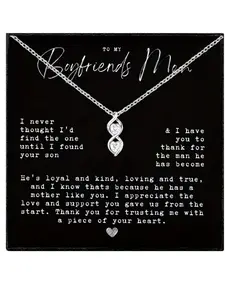 Fashion Copper Zirconia Water Drop Necklace Set, Gift Box Included, Perfect Birthday & Christmas Present, Ideal for Boyfriend & Mother