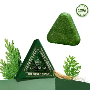 GREENLEM Anti Hair Loss Shampoo Bar - Usma Grass & Polygonum Multiflorum with 14 Herbal Extracts | Sulfate-Free Biotin Hair Care | Reduces Hair Fall for Thinning Hair | Nourish Scalp Cleansing Conditioner Bar trio soap hair