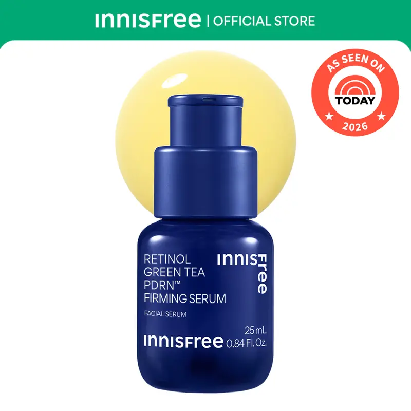 [Innisfree Official] Retinol Green Tea PDRN Firming Serum - K-Beauty Vegan Hydrating Serum with 1% Triple Retinol for Visible Firming, Reduces Fine Lines, Boosts Elasticity for Smoother Skin