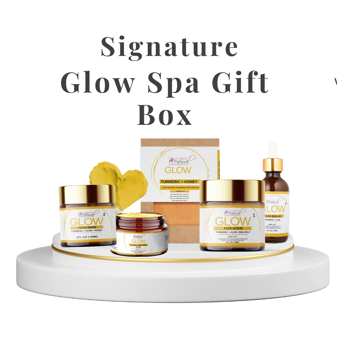 Turmeric Skin Repair Body Care Glow Skincare Set - Handcrafted Turmeric Glow Spa Gift Box with Face Mask, Serum, Soap & Body Butter - Mother's Day Self Care Package - Cosmetic, Comfort