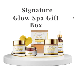 Turmeric Skin Repair Body Care Glow Skincare Set - Handcrafted Turmeric Glow Spa Gift Box with Face Mask, Serum, Soap & Body Butter - Mother's Day Self Care Package - Cosmetic, Comfort