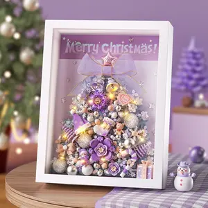 Building Block Assembly Toy Christmas Tree Photo Frame with Lights Educational Gift Ornament for Children and Friends Christmas Birthday Decoration Magnetic Tiles Set Cars Red White Racing Green Sports Model Diecast Movie Collaborative Tactical Dress Up