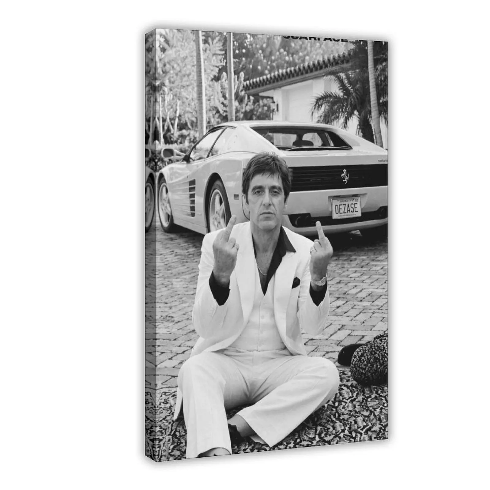 Scarface Tony Montana Print Iconic Al Pacino Poster Black and White Movie Wall Art Cult Crime Film Room Decor Iconic Cinema Gift