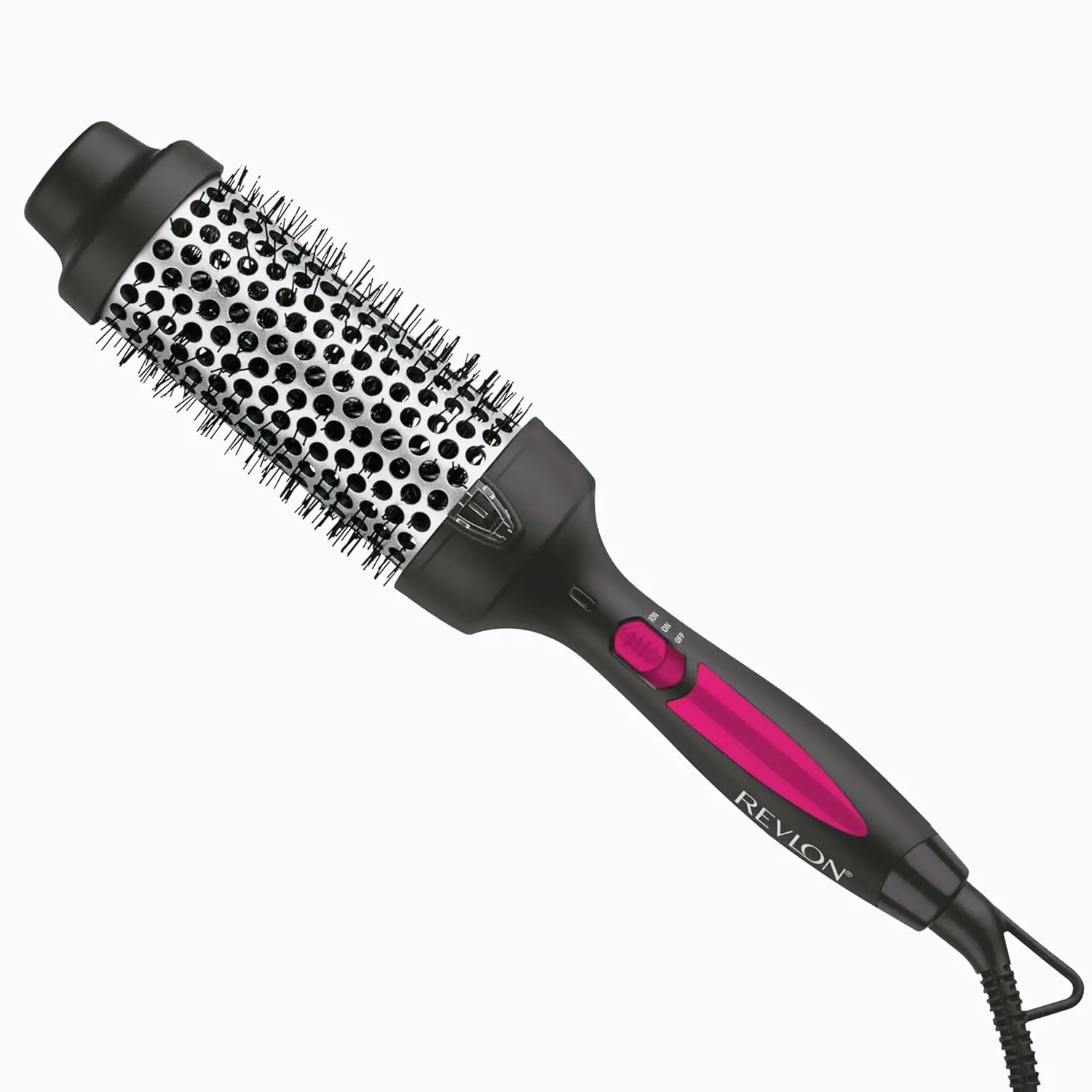 EVLON Perfect Match Hot Styler Heated Styling Brush, 1¾ Inch Round Hair Brush for Blowout Refreshing Curls, Volume, and Body, Ionic Technology, Triple Oil Infused Barrel
