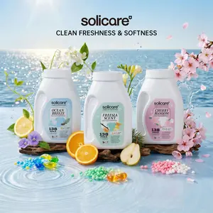 Solicare 6 in 1 Stain Fighting Odor Eliminating Ocean Breeze 138 Paks Multi-Chamber HE Compatible Laundry Detergent Pods for All Washing Machines（3he1）