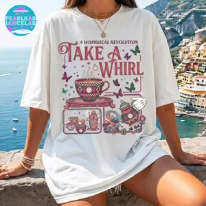 Take A Whirl Teacups Ride Inspired Comfort Color T-shirt, Theme Park Vibes Tee, Wonderland Ride Shirt, Matching Family Vacation Shirts