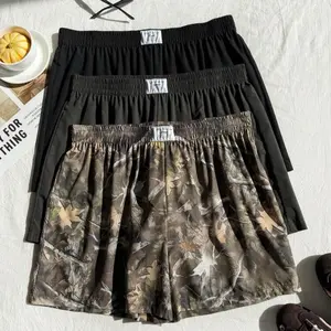 Women's Plus Size Letter Print Elastic Waist Shorts - Relaxed Loose Fit Bottoms, Casual Everyday Wear for Daily Use